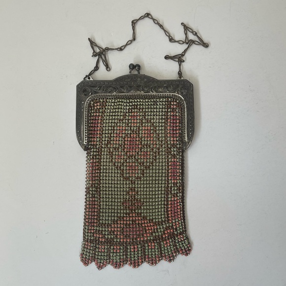 Vintage 1920s Whiting and Davis Mesh Chainlink Flapper Purse Bag - Picture 9 of 13